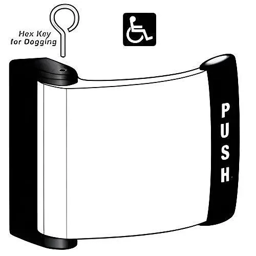 Adams Rite 4591-02-03-628 4591 Deadlatch Paddle, Push to Left, 2-3/4" to 3" Door Thickness, Clear Anodized