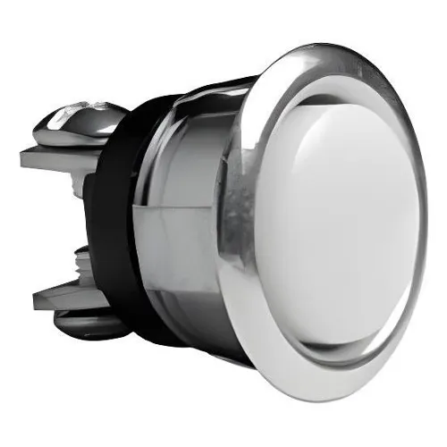 Alpha 45A 5/8" Round Push Button, Non Lighted, Silver