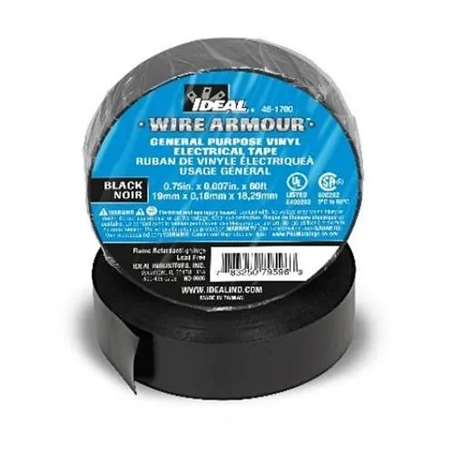 IDEAL 46-1700 Vinyl Electrical Tape, 3/4" 60', Black