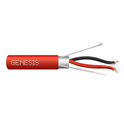Genesis 46141004 18/2 Stranded Shielded Fire Alarm Cable, Plenum, FPLP, 1000' (304.8 m) Reel, Red