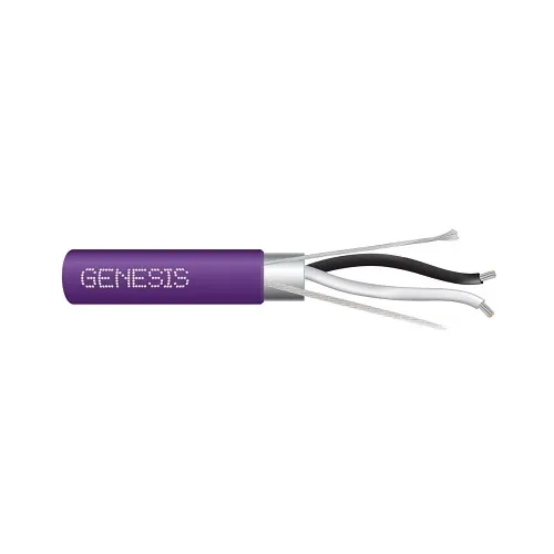 Genesis 46522110 18/2 Tinned Copper Stranded Shielded Trane Systems Cable, Plenum, CMP, FT6, 1000' (304.8 m) Reel-in-a-Box, Purple