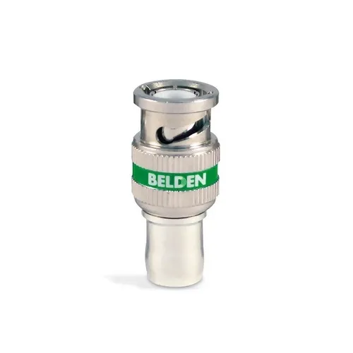 Belden 4694RBUHD1 B50 12GHz BNC Plug, 1-Piece RG-6 Compression Connector, Green