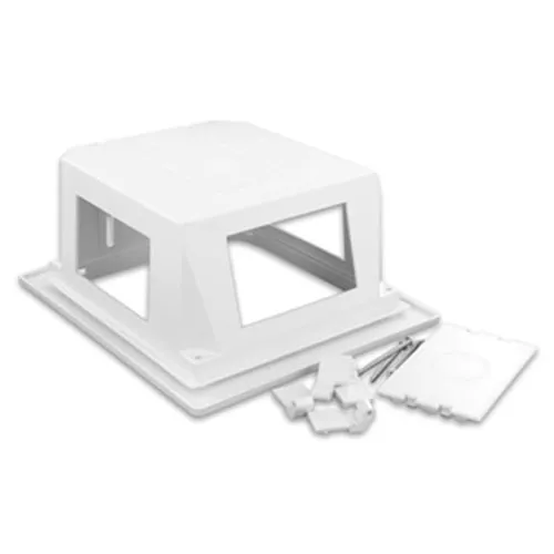 Leviton 47617-REB Recessed Entertainment Box with Low Profile Frame, White