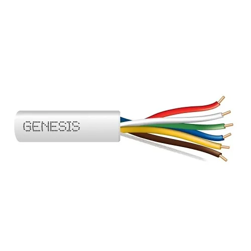 Genesis 47640312 18/6 Solid Unshielded Thermostat Cable, Plenum, CL2P, 250' (76.2 m) x 4 Reels, Natural