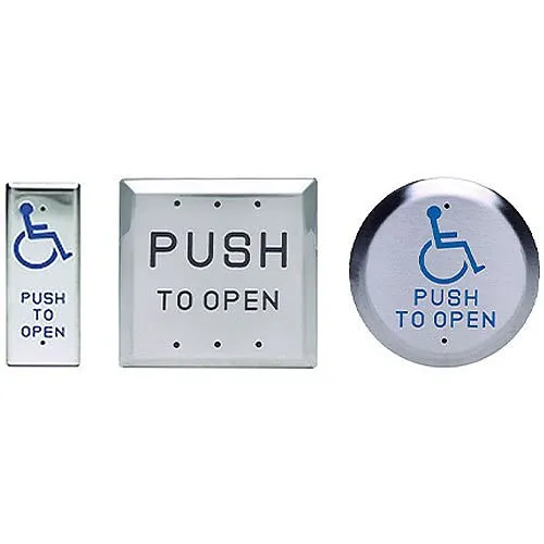 SDC 482A2U Push to Open Single Gang Push Plate Actuator, Handicap Symbol, Blue Infill, SPDT