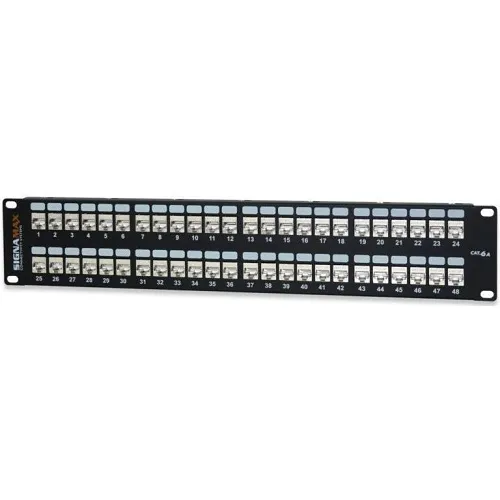 Signamax 48458S-C6A MT-Series 48-Port CAT6A Screened Patch Panel, 2U