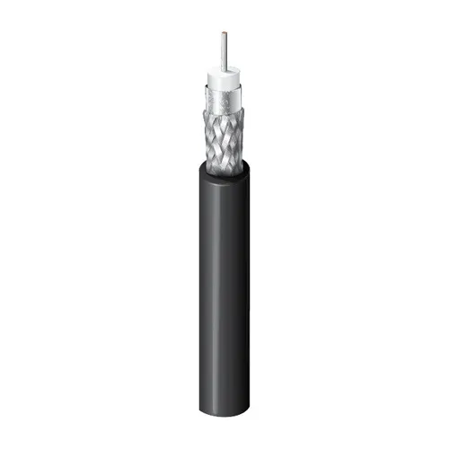 Belden 4855R 0101000 23AWG Shielded Solid Silver-Plated Copper Conductor 4K UHD Precision Video Cable, PVC Jacket, 1000' (304.8m), Black
