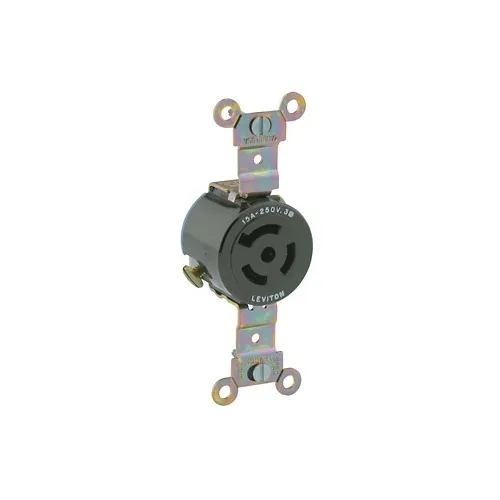 Leviton 4870 Single Locking Receptacle, Industrial Grade, 15A 250V