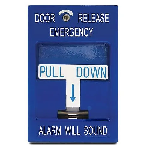 SDC 492 490 Series Emergency Door Release Pull Station, Blue