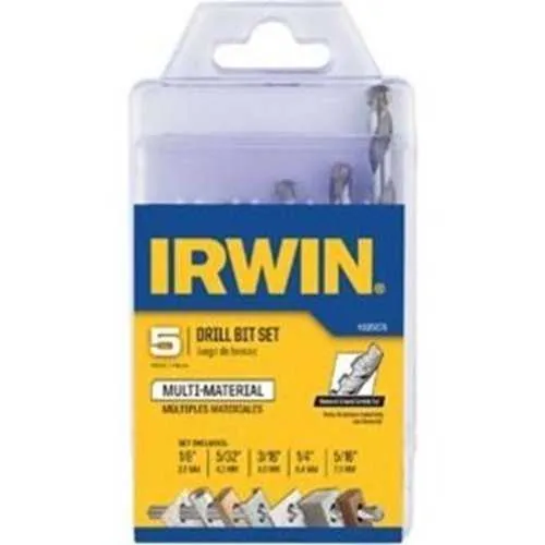 IRWIN 4935078 Multi-Material Drill Bit Set, 5-Piece