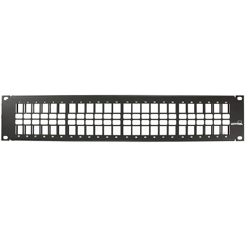 Leviton 49355-H48 48-Port 2-Rack Unit QuickPort Panel Without Combination, Black