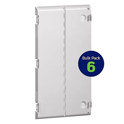 Leviton 49605-28B 28" Vented Hinged Door, Plastic, 6-Pack, White