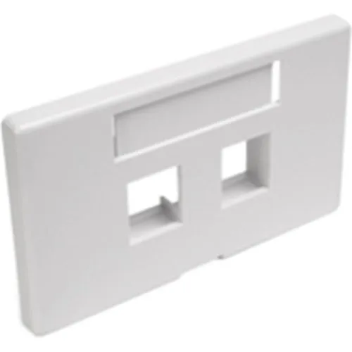Leviton 49910-HW2 QuickPort Modular Furniture Faceplate, 2-Port, White, Herman Miller