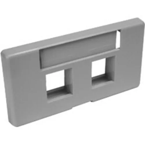 Leviton 49910-SG2 QuickPort Modular Furniture Faceplate, 2-Port, Grey