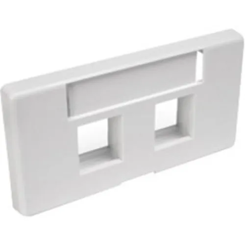 Leviton 49910-SW2 QuickPort Modular Furniture Faceplate, 2-Port, White