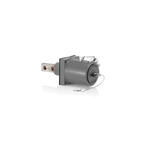 Leviton 49MR2-XGY Rhino-Hide 49 Series Single Pole Male Receptacle, Double Hole Bus Bar, 313MCM-777MCM Cable, 1000V, 1135A Max, Gray