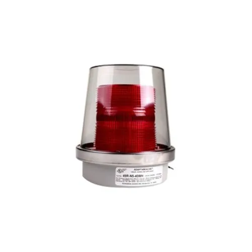 Edwards Signaling 49R-N5-40WH AdaptaBeacon 49 Series Flashing Light with Weatherproof Protective Dome, Red