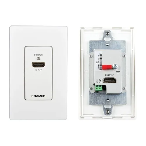 Kramer WP-3H2/US-D(W) US-D Size Wall-Plate Extender, with Decora Design Frame Set, White
