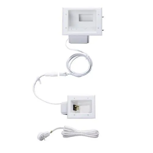 DataComm 50-6623-Con-Kit Flat Panel TV Cable Organizer Kit with Duplex Power and screw together wire connector