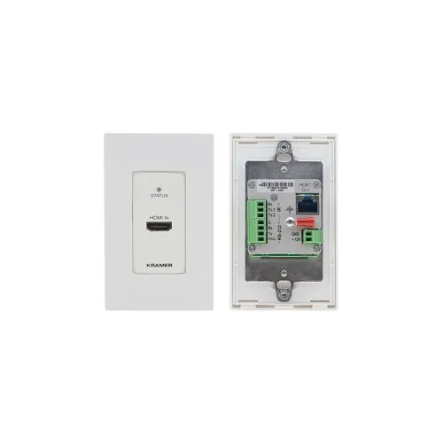 Kramer 50-805180195 WP-789T/US-D(W/B) D-Size Wall-Plate Transmitter with Decora Design Frame Sets, RS-232 and IR over Long-Reach HDBaseT, Black and White