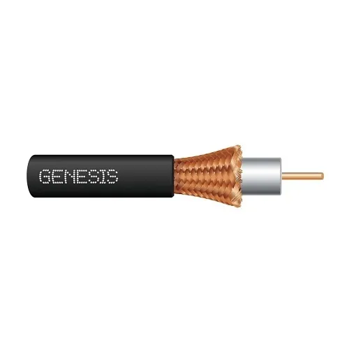 Genesis 50015508 RG59 BC 75 Ohm Coaxial with Bare Copper Braid Cable, General Purpose, CL2, 500' (152.4 m) Pull Box, Black