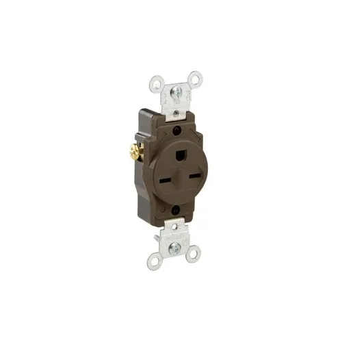 Leviton 5029 Single Pole Receptacle with 2 Power Outlets, 15A, 250V