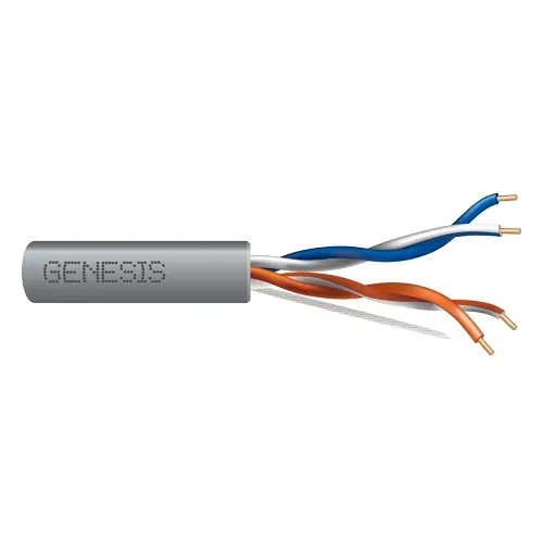 Genesis 50311109 24/2-Pair Cat 3 Unshielded Cable, Riser, CMR, FT4, 1000' (304.8 m) Pull Box, Gray