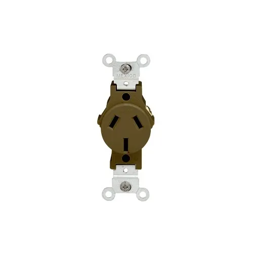 Leviton 5032 Receptacle, Single, 2-Pole, 3-Wire, Non-CSA, 20A, 125/250V
