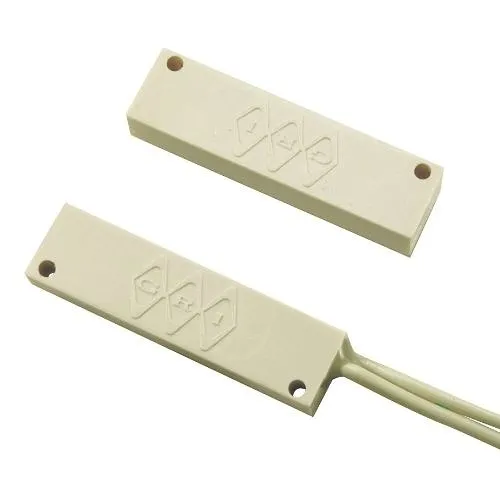 GRI 505 Super Miniature Surface Mount Switch Set, 1/2" Standard Gap, 10W, 200VDC, 0.50A, Closed Loop and 12" 22AWG Leads, White