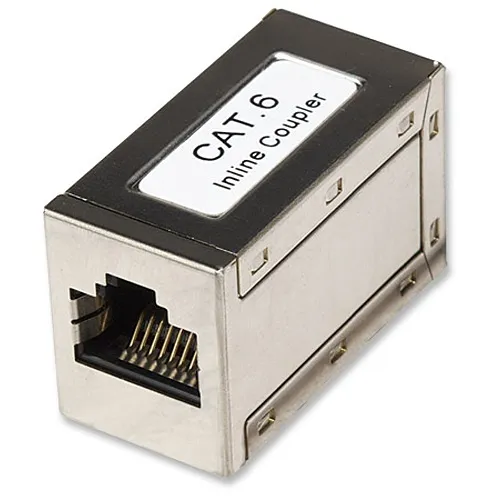 Intellinet 505130 CAT6 Modular Inline Coupler, 8P8C Female to 8P8C Female, FTP, Silver