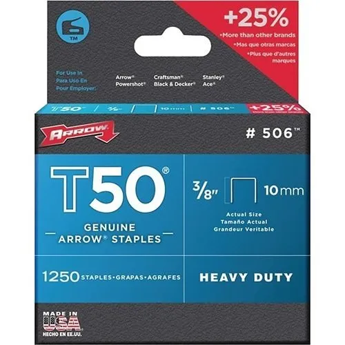 Arrow 50624 Staple, 3/8" Crown, 3/8 "