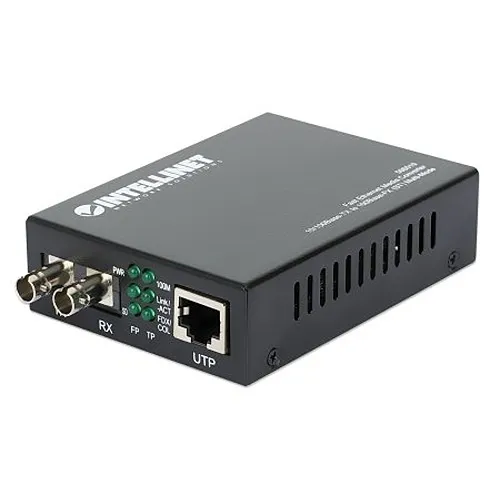 Intellinet 506519 Fast Ethernet Media Converter 10/100Base-TX to 100Base-FX (ST) Multi-Mode, 2km (1.24mi)