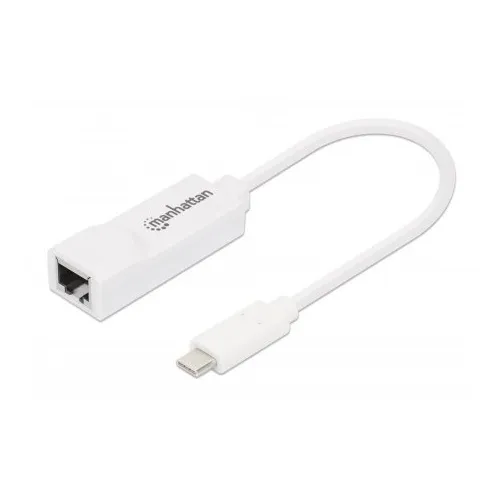 Manhattan 507585 USB-C to Gigabit Network Adapter, USB 3.2 Gen 1; 10/100/1000 Mbps Gigabit Ethernet