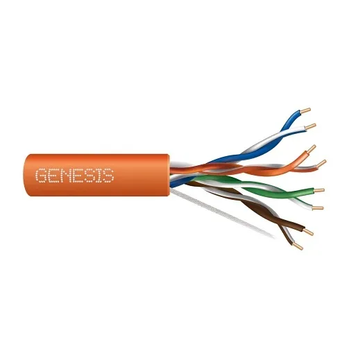 Genesis 50781103 24/4-Pair Cat 5e Unshielded (U/UTP) Networking Cable, Riser, CMR, 1000' (304.8 m) Pull Box, Orange