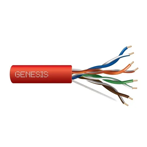 Genesis 50781104 24/4-Pair Cat 5e Unshielded (U/UTP) Networking Cable, Riser, CMR, 1000' (304.8 m) Pull Box, Red