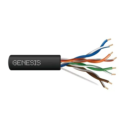 Genesis 50781108 24/4-Pair Cat 5e Unshielded (U/UTP) Networking Cable, Riser, CMR, 1000' (304.8 m) Pull Box, Black
