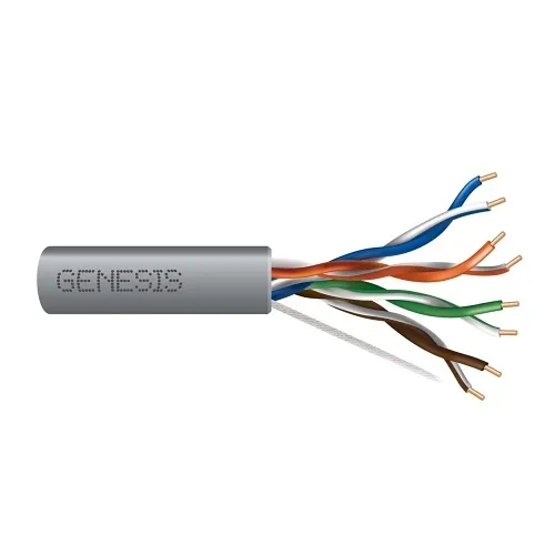 Genesis 50781109 24/4-Pair Cat 5e Unshielded (U/UTP) Networking Cable, Riser, CMR, 1000' (304.8 m) Pull Box, Gray