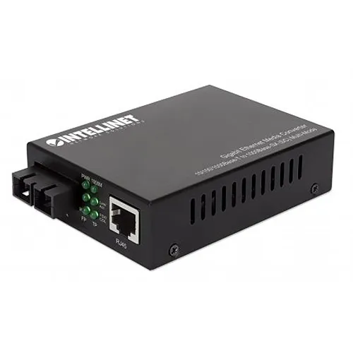Intellinet 508544 Gigabit Ethernet Media Converter, Multi-Mode, 10/100/1000Base-T to 1000Base-SX (SC)