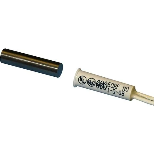 GRI 50RF-12-W 1/4" Recessed Flanged Switch Sets, 1/2" Standard Gap, 10W, 200VDC, 0.50A, Closed Loop, N/O, and 12" 22AWG Leads, White