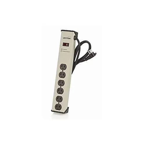 Leviton 5100-IPS 15A, 125V, Surge Protected 6-Outlet Strip with Switch