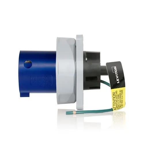 Leviton 5100B9WLEV 100A Pin and Sleeve Inlet, Blue