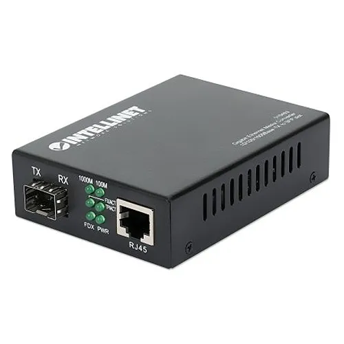 Intellinet 510493 Gigabit Ethernet to SFP Media Converter, 10/100/1000Base-TX to SFP Slot