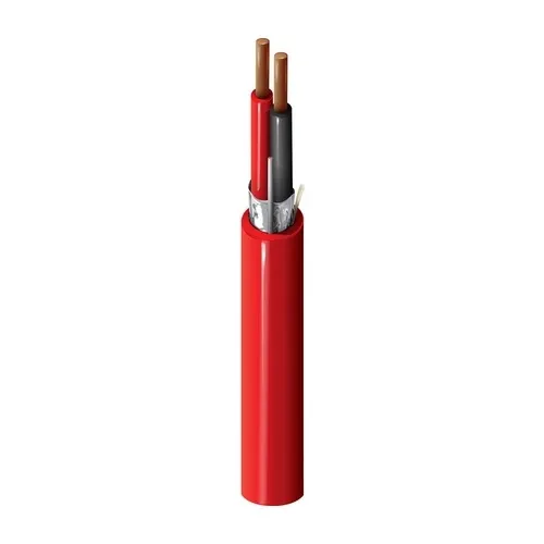 Belden 5120FL 0021000 Fire Alarm Cable, 2-Conductor 14 AWG, Shielded, Riser FPLR Rated, PVC Jacket, Red