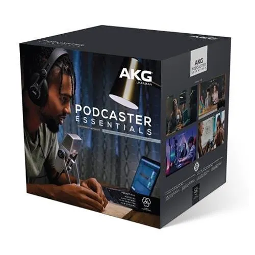 AKG 5122010-00-LS Podcaster Essentials Audio Production Kit with AKG Lyra USB Microphone and AKG K371 Headphones