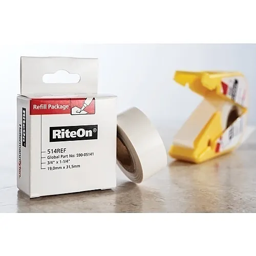 HellermannTyton 514REF Rite-On Self-Laminating Label Refill, .75"x.38"x1.25", 200-Roll, White