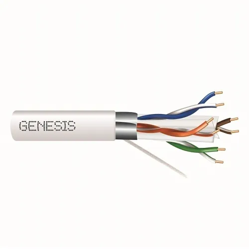 Genesis 51931101 23/4-Pair Cat 6A Unshielded (U/UTP) Networking Cable, Riser, CMR, FT4, 1000' (304.8 m) Pull Box, White