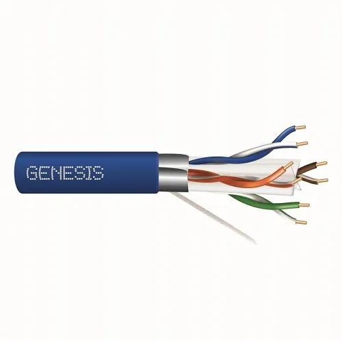Genesis 51931106 23/4-Pair Cat 6A Unshielded (U/UTP) Networking Cable, Riser, CMR, FT4, 1000' (304.8 m) Pull Box, Blue