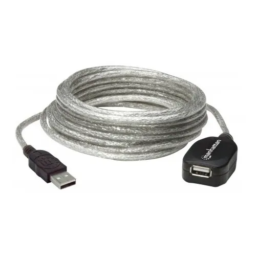Manhattan 519779 Hi-Speed USB Active Extension Cable, Daisy-Chainable, A Male / A Female, 5m (16')