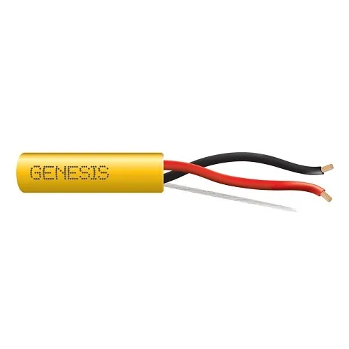 Genesis 52505502 16/2 Stranded Unshielded Speaker Cable, Riser, CMR, FT4, 500' (152.4 m) Pull Box, Yellow