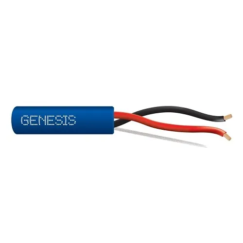 Genesis 52505506 16/2 Stranded Unshielded Speaker Cable, Riser, CMR, FT4, 500' (152.4 m) Pull Box, Blue